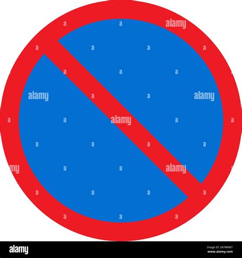 No entry traffic sign vector illustration -Blue red Circle road symbol ...