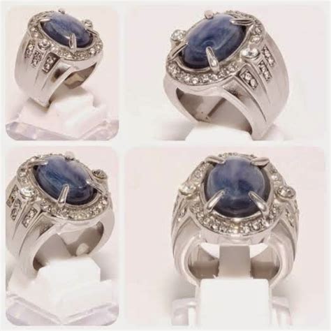 Ibra Gemstones Jewellery Cincin Blue Sapphire Pria