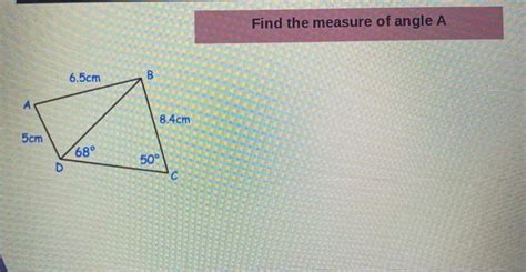 Solved Find The Measure Of Angle A Lets Solve For The U