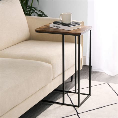 Ohs C Shape Side Table Dark Wood