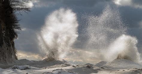 Ice Volcanoes On Lake Erie