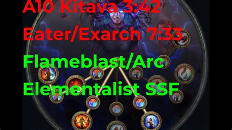 3 23 SSF Flameblast Arc Elementalist Eater Exarch Rush YouTube