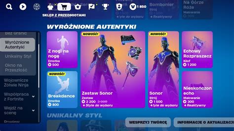 Sklep Fortnite R Nowy Skin Sonor Nowa Emotka Breakdance