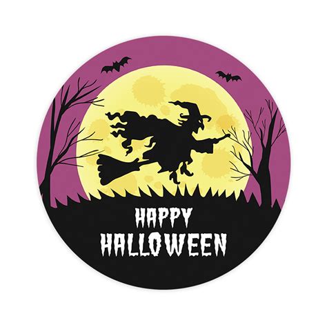 Koyal Wholesale Happy Halloween Stickers 2 Inch Round 120 Bulk Pk Witch