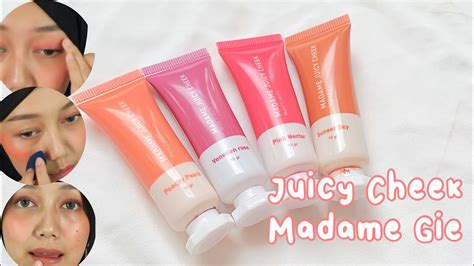 Madame Gie Juicy Cheek Review Swatches Cream Blush Terbaru Youtube