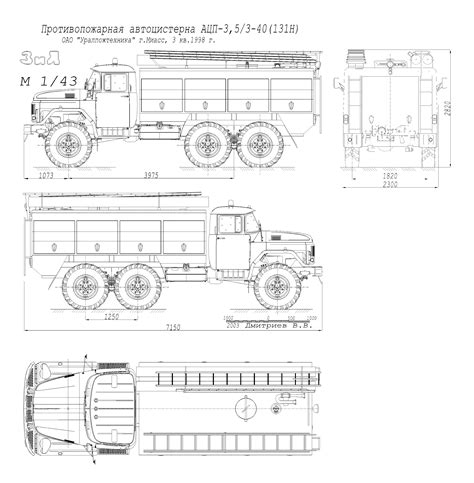 Zil 131n Fire Truck Blueprint Download Free Blueprint For 3d Modeling