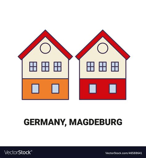 Germany magdeburg travel landmark Royalty Free Vector Image