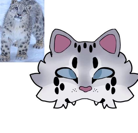 Snow leopard therian mask!! | Cat mask diy, Paper mask diy, Cat mask