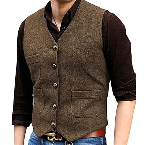 Summer Wedding Champange Herringbone Vintage Vests Custom Made Groom