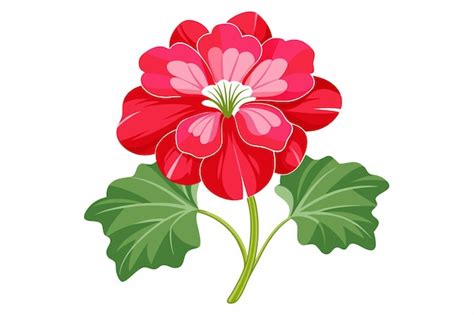 Una Sola Flor Roja Con Hojas Verdes Vector Premium Generado Con Ia