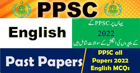 Ppsc Past Papers All Mcqs 2022 Of English Pdf