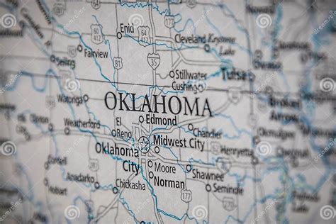 Selective Focus Of Oklahoma State On A Geographical And Political State