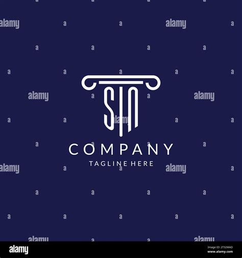 SN Logo Monogram With Pillar Shape Designs Vector Stock Vector Image