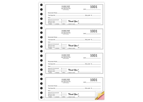 DrawingBoard - 6-7/8" X 2-3/4" Spiral Bound Carbonless Receipt Book, 3 Part