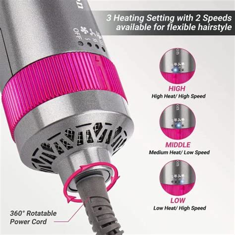 Hair Dryer Brush And Volumizer Styler Hot Air Brush Negative Ionic Electric Hair Curler