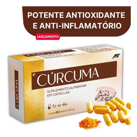 Cúrcuma 500mg A2f 60 Cápsulas Açafrão Antioxidante Parcelamento