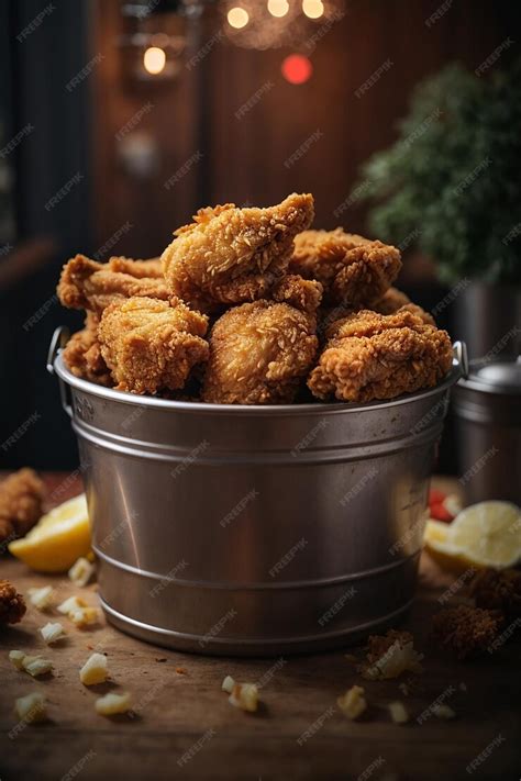 Premium AI Image | Crispy fried chicken in the bucket Chicken bucket