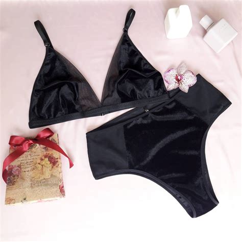 Sexy Retro Velvet Lingerie Green Emerald Bralette Christmas Etsy