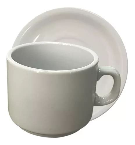 Set X6 Taza Cafe Pocillo Con Plato Porcelana Tsuji Línea 450 Envío gratis