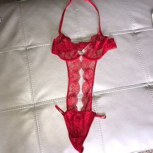 La SENZA Intimates Sleepwear Salela Senza Red Sexy Bodysuit Lingerie Poshmark