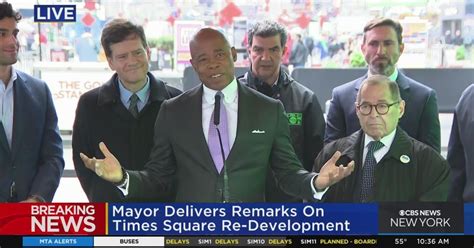 Mayor Adams discusses Times Square redevelopment - CBS New York