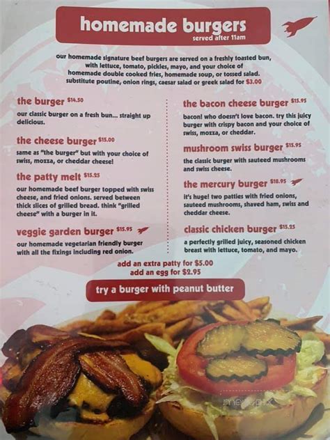 Menu Of Mercury Cafe And Grill In Regina Sk S4t