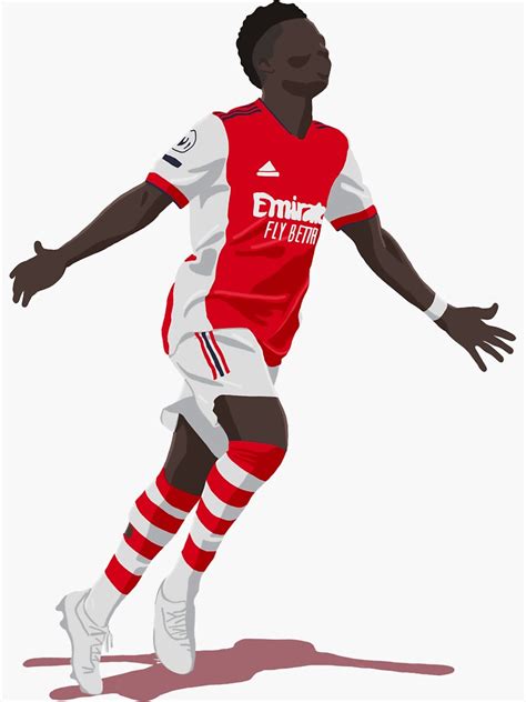 "Bukayo Saka Goal Celebration" Sticker for Sale by FootballFanatic | Redbubble