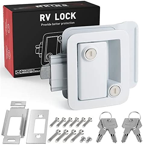 Mking Rv Door Lock Latch Camper Entry Door Lock With 4 Keys And Paddle Deadbolt Travel Trailer