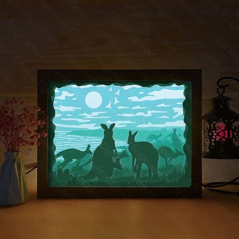 Kangaroo Shadow Box Svg 3d Kangaroo Shadow Box Kangaroo Pa Inspire