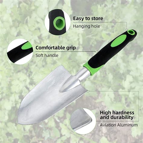 Garden Tool Set 5 Piece Aluminum Lightweight Gardening Kit With Soft