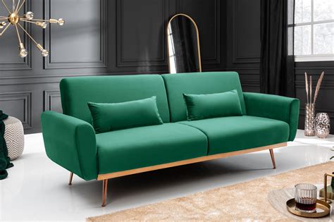 Emerald Green Velvet Sofa Bed Baci Living Room