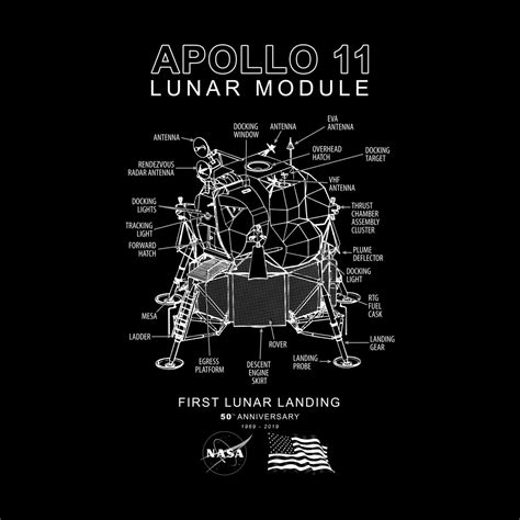 Apollo 11 Lunar Module 50th Anniversary Lunar Landing Moon Space Mens