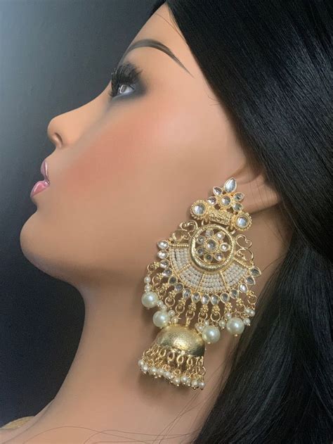 Jhumkas Trendy Big Kundan And Pearl Jhumkas Jhumki Earrings Jewelry