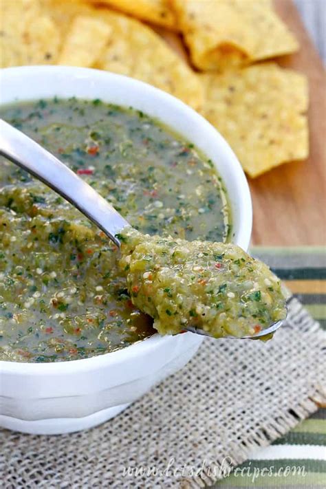 Roasted Tomatillo Salsa Let S Dish Recipes