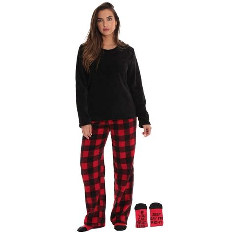 Just Love Womens Plush Pajama Pants Set With Socks 6808 10114 1x