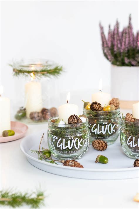 Diy Herbstliche Tischdeko Im Glas Mit Naturmaterial Basteln