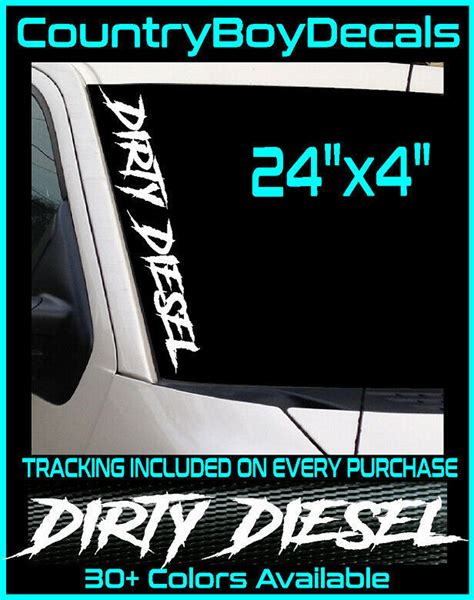 Dirty Diesel 24 Vinyl Decal Sticker Truck Car Lifted Turbo Boost Smoke