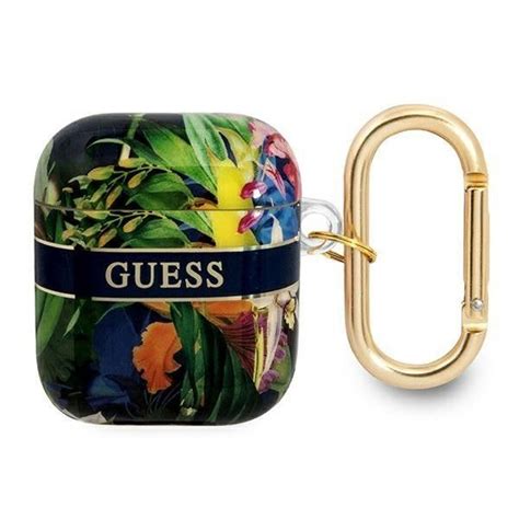 Guess Gua2Hhflb Airpods Cover Niebieski Blue Flower Strap Collection