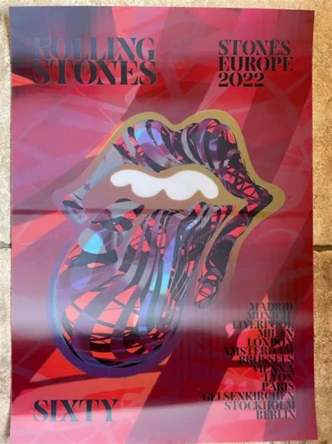 Rolling Stons 2022 Sixty Poster Limited Edition Tour Lenticular Print Berlin Eur 29000