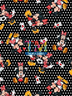 Tecido Gabardine Mickey E Minnie Love Bolinha Preto Compre Produtos