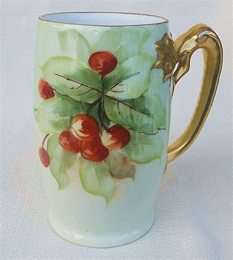 Gorgeous J C Bavaria Vintage 1900 S Hand Painted Cherry 5 3 4 Fruit