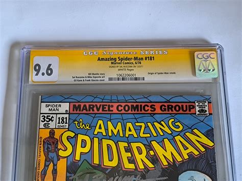 Spiderman 181 CGC 9 6 Signed By Sal Buscema Origin Of Spider Man