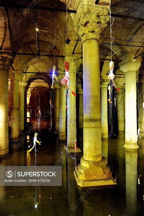 Art Installation Underground Cistern Yerebatan Sarayi Or Cisterna