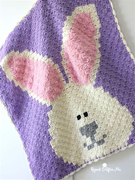 Crochet Bunny C C Blanket Repeat Crafter Me