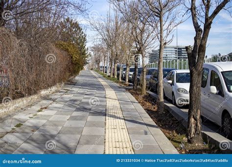 Sidewalk Photo Roadside Pavement Perspective Stock Photo Image Of