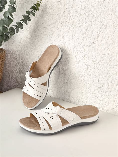 Leather Soft Footbed Orthopedic Arch Support Slippers Roselinlin