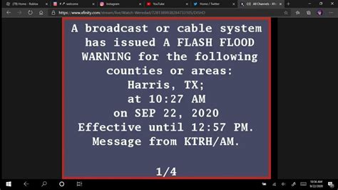 Eas Alert Flash Flood Warning September Youtube