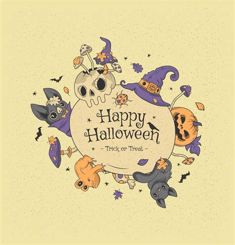 Premium Vector Happy Halloween Big Set Of Horror Hand Drawn Doodle Collection Halloween And