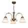 Three Posts Brazell 3 Light Shaded Antique Brass Down Light Chandelier