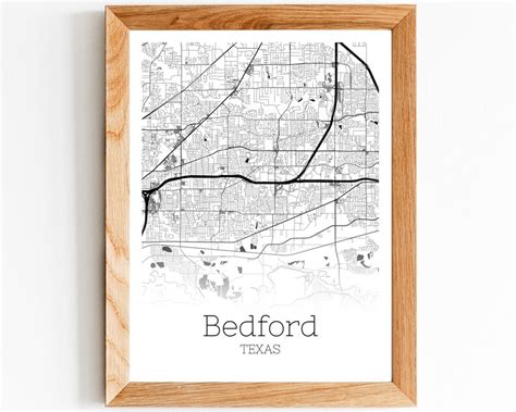 Bedford Map INSTANT DOWNLOAD Bedford Texas City Map Printable | Etsy